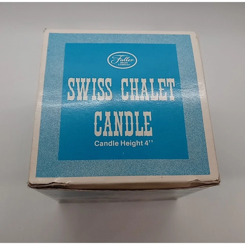 Vtg Christmas‎ Candle Swiss Chalet Fuller Bush Co. Unique Cabin Shaped Candle